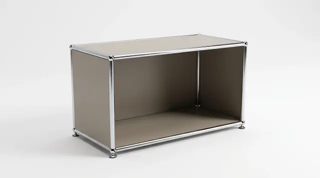 Sideboard in Grey beige (RAL 1019), compatible with USM Haller – 750 × 350 × 350 mm, 1 compartment – photorealistic preview