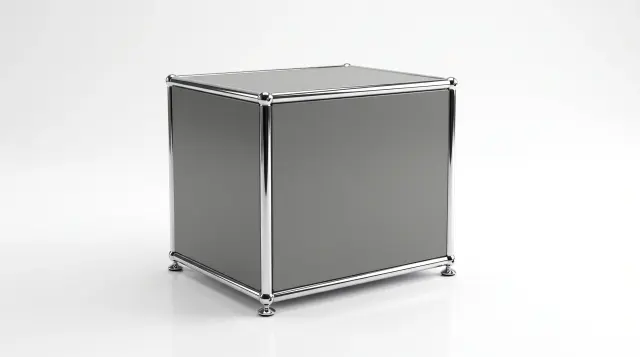 Sideboard in Mouse grey (RAL 7005), compatible with USM Haller – 750 × 350 × 350 mm, 1 compartment – photorealistic preview
