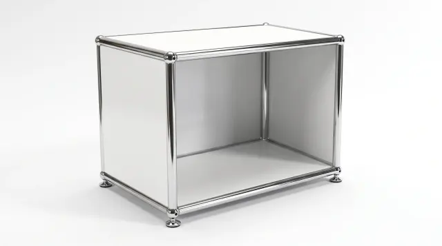 Sideboard in Pure white (RAL 9010), compatible with USM Haller – 595 × 350 × 395 mm, 1 compartment – photorealistic preview