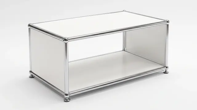 ピュアホワイト（RAL 9010）のサイドボード（USMハラー対応） – 750 × 350 × 350 mm、1区画 – フォトリアルなプレビュー
