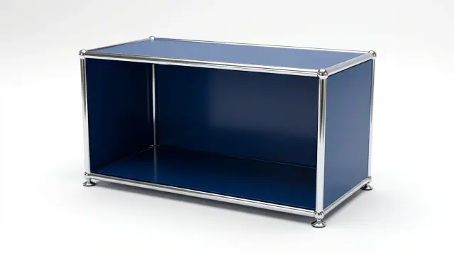 Furniture in coloured metal, compatible with USM Haller – photorealistic preview