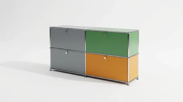 Furniture in a custom colour, compatible with USM Haller – photorealistic preview