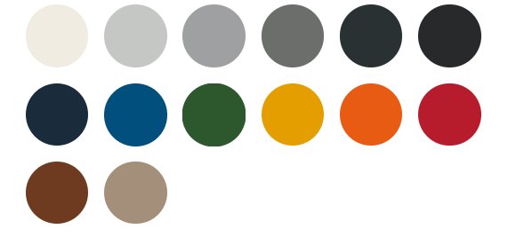 USM Haller colors - all 14 colors available in the configurator
